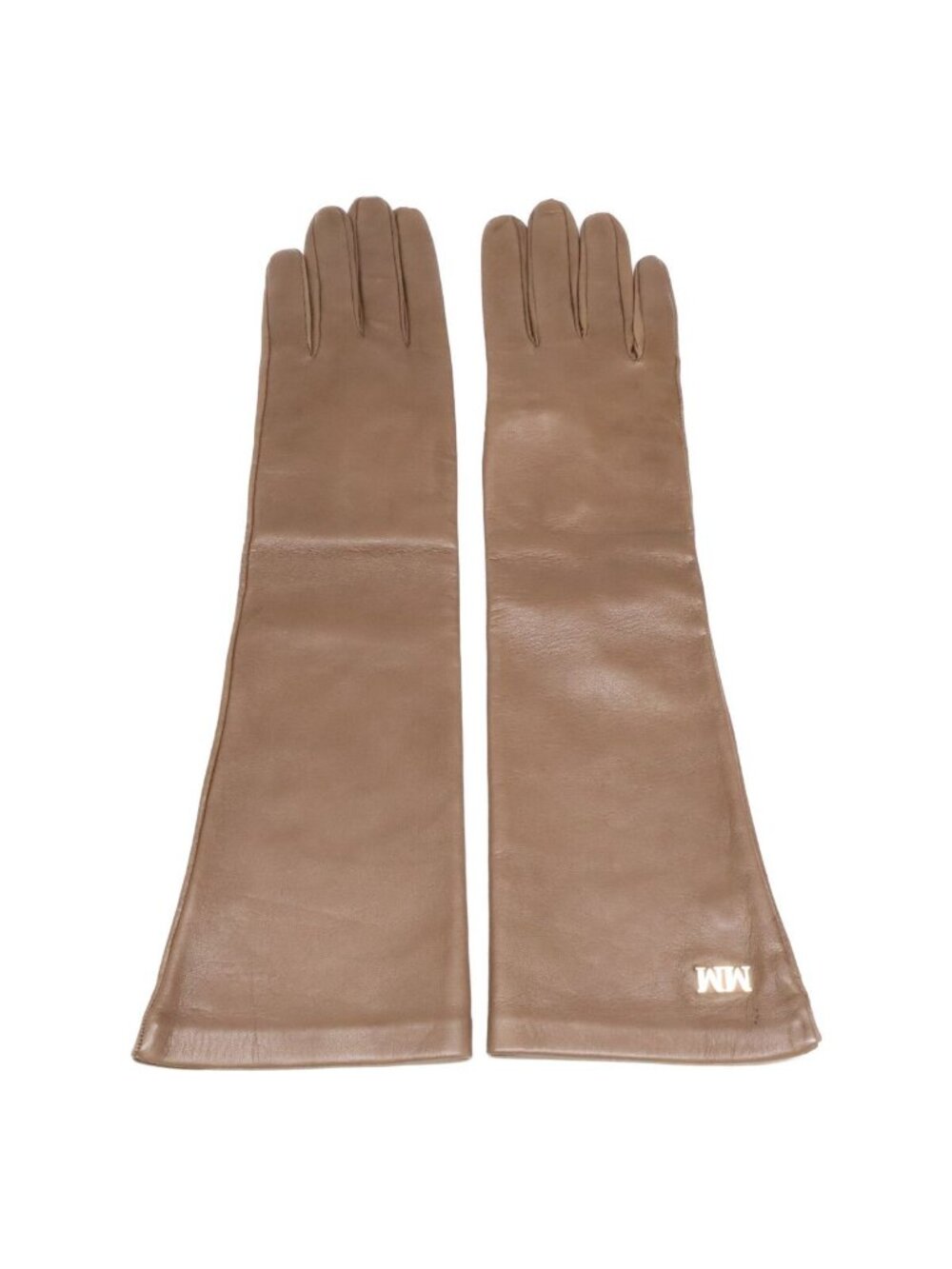 Max Mara MM Logo Leather Long Gloves